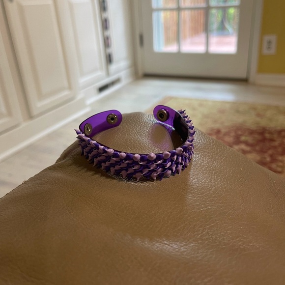 Claire’s Spikey Rubber Bracelet - Purple - Picture 1 of 17